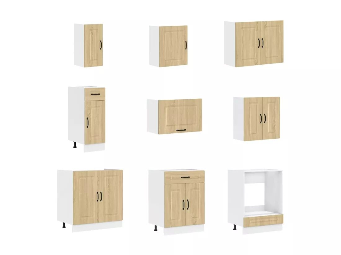 Ensemble d'armoires de cuisine 14 pcs Kalmar bois d'ingénierie