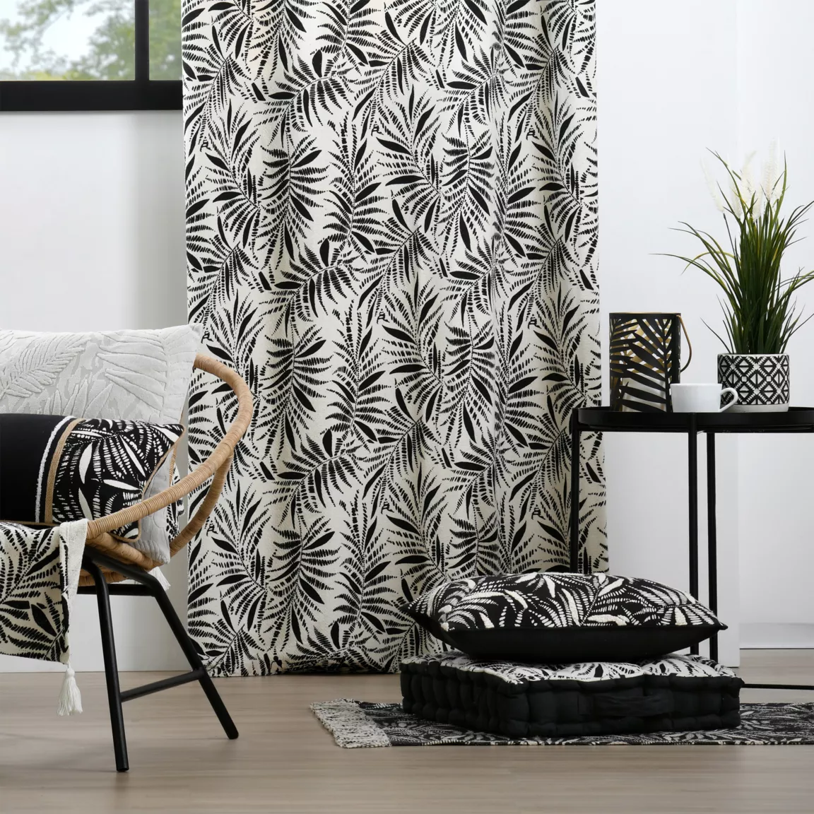 Tapis coton (60 x 90 cm) Ziana Noir
