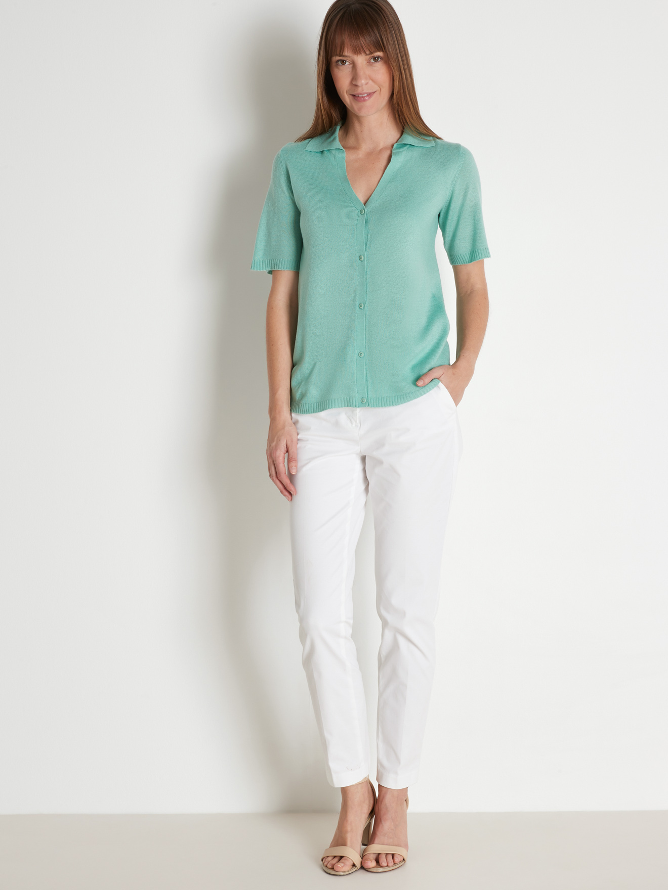 Gilet col polo manches courtes