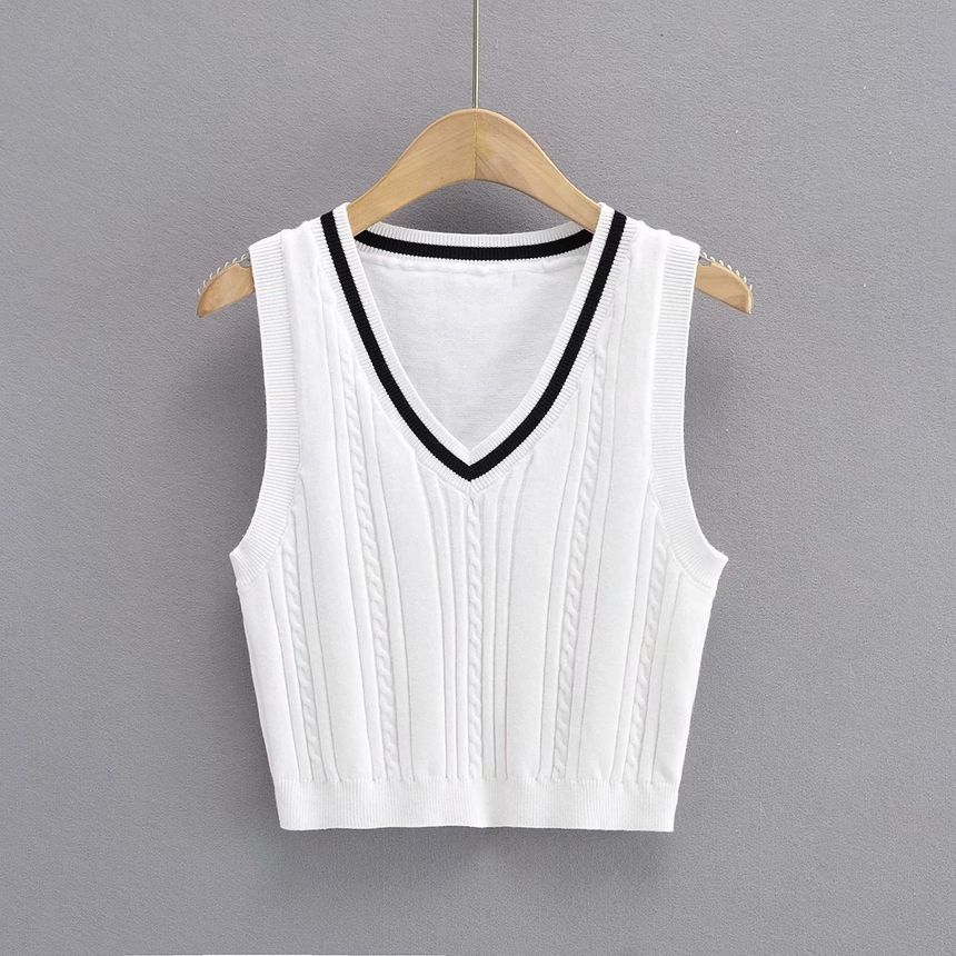 Osion - V-hals cropped sweatervest