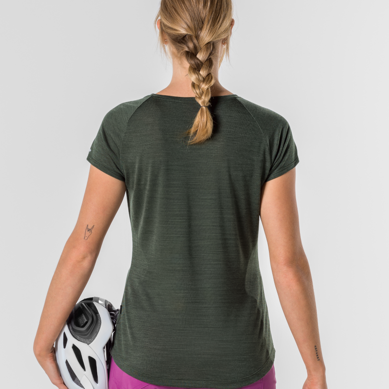 Loeffler Velo Merino dames t-shirt - Olive Green
