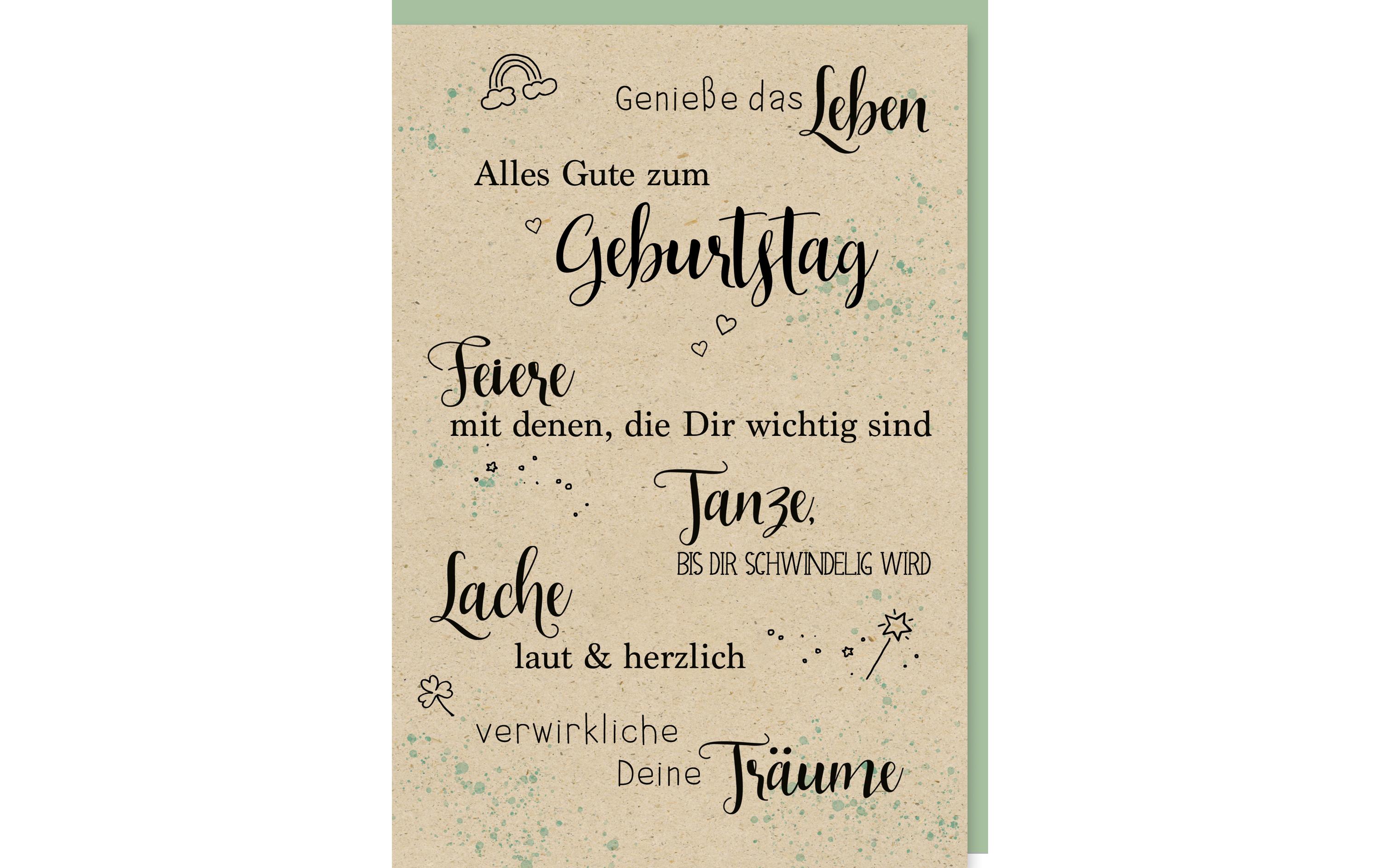 Geburtstagskarte Leben, Geburtstag, Lache 11.5 x 17 cmGratulationskarte zum Geburtstag