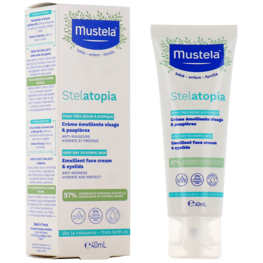 Crème émolliente pour le visage Mustela Stelatopia