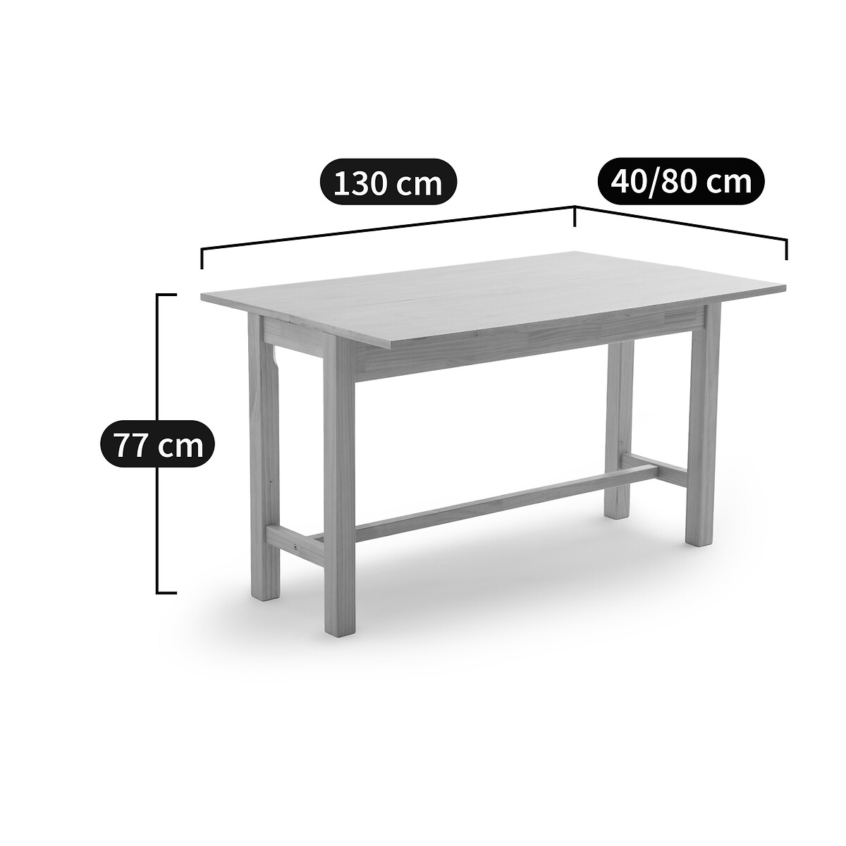 LA REDOUTE INTERIEURS<br>Mesa consola em pinho e rattan, Gabin
