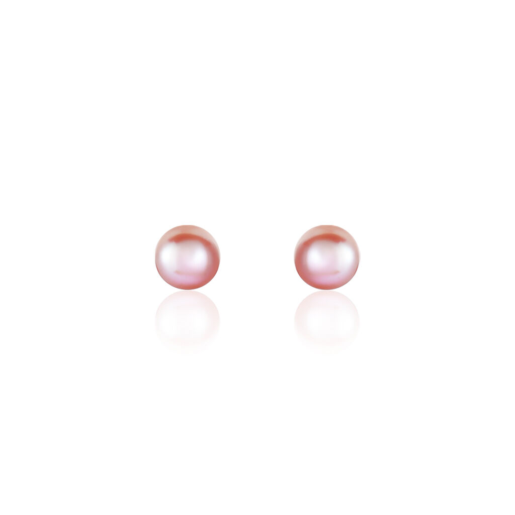 Boucles D'oreilles Puces Ursulina Or Jaune Perle De Culture