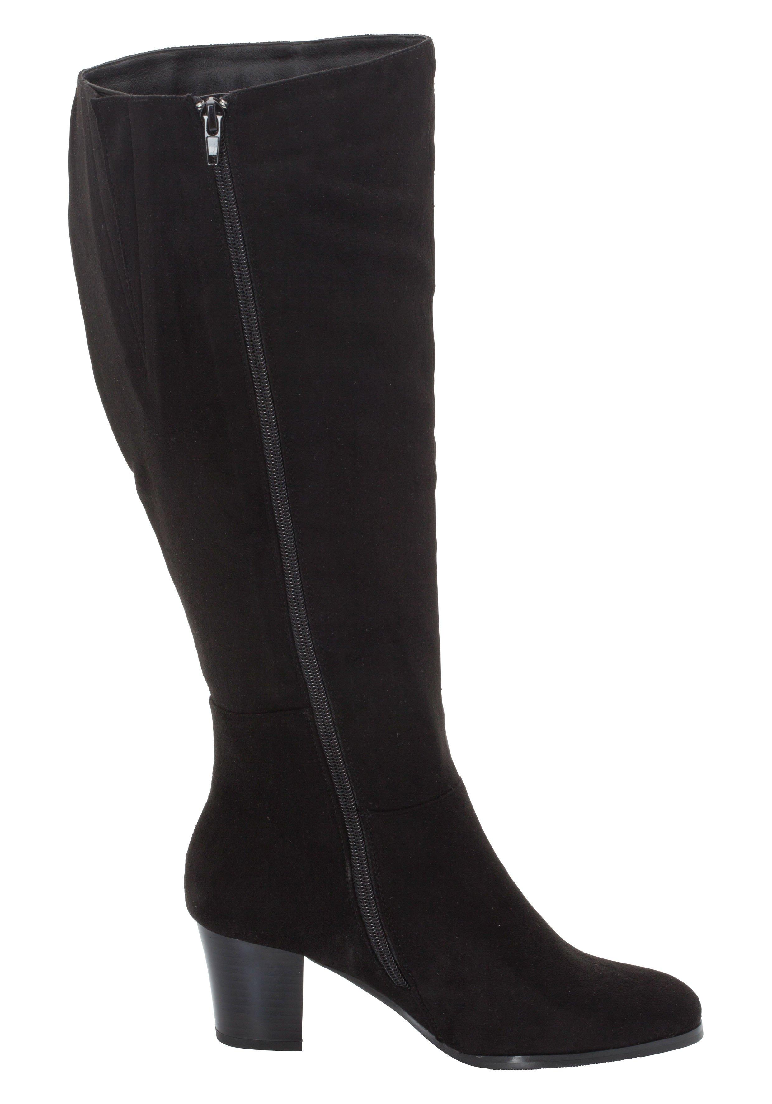 Weitschaftstiefel mit Stretch-Einsatz, in 3 Schaftweiten