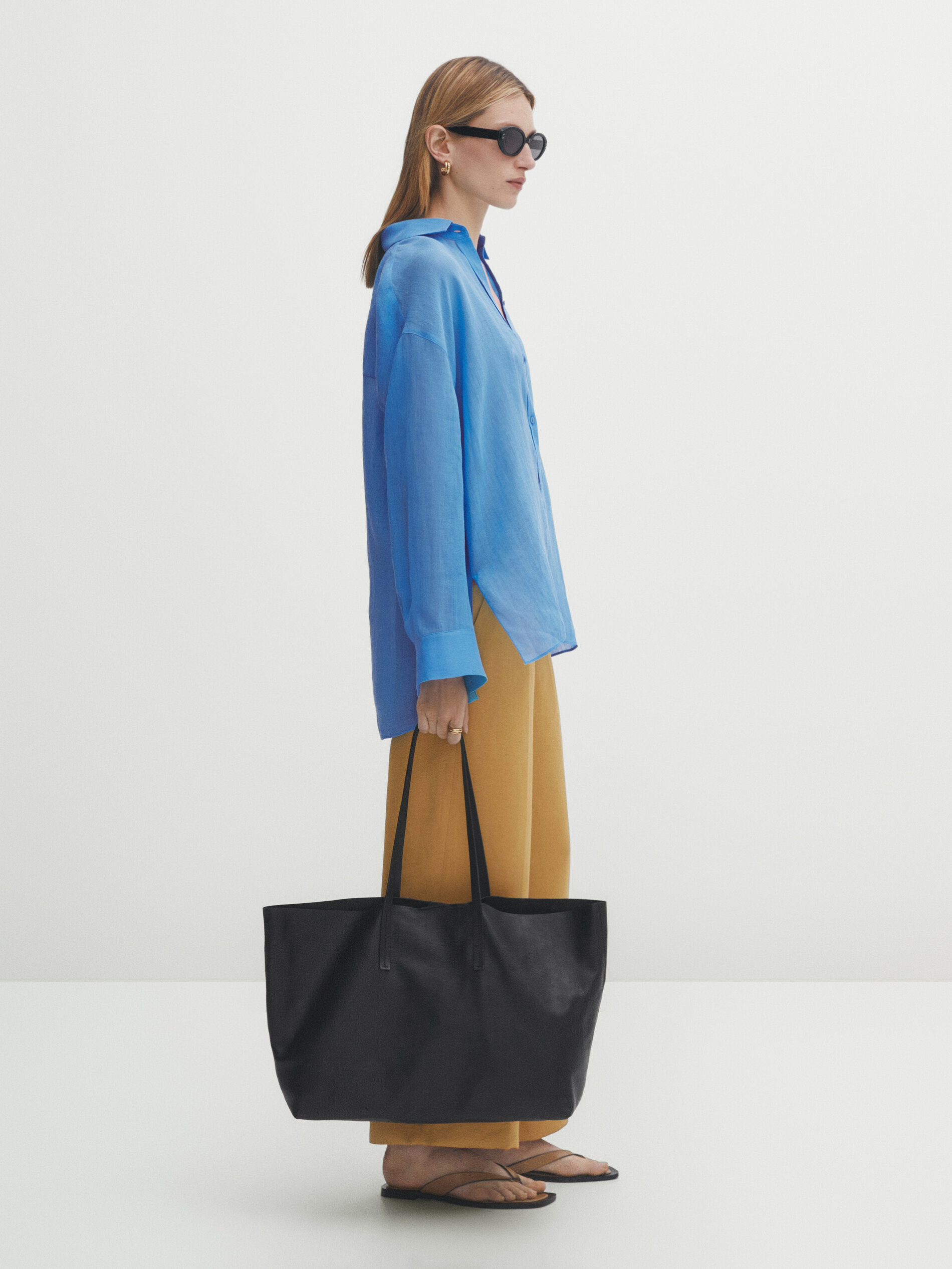 Camisa oversized 100% cobre - AZUL