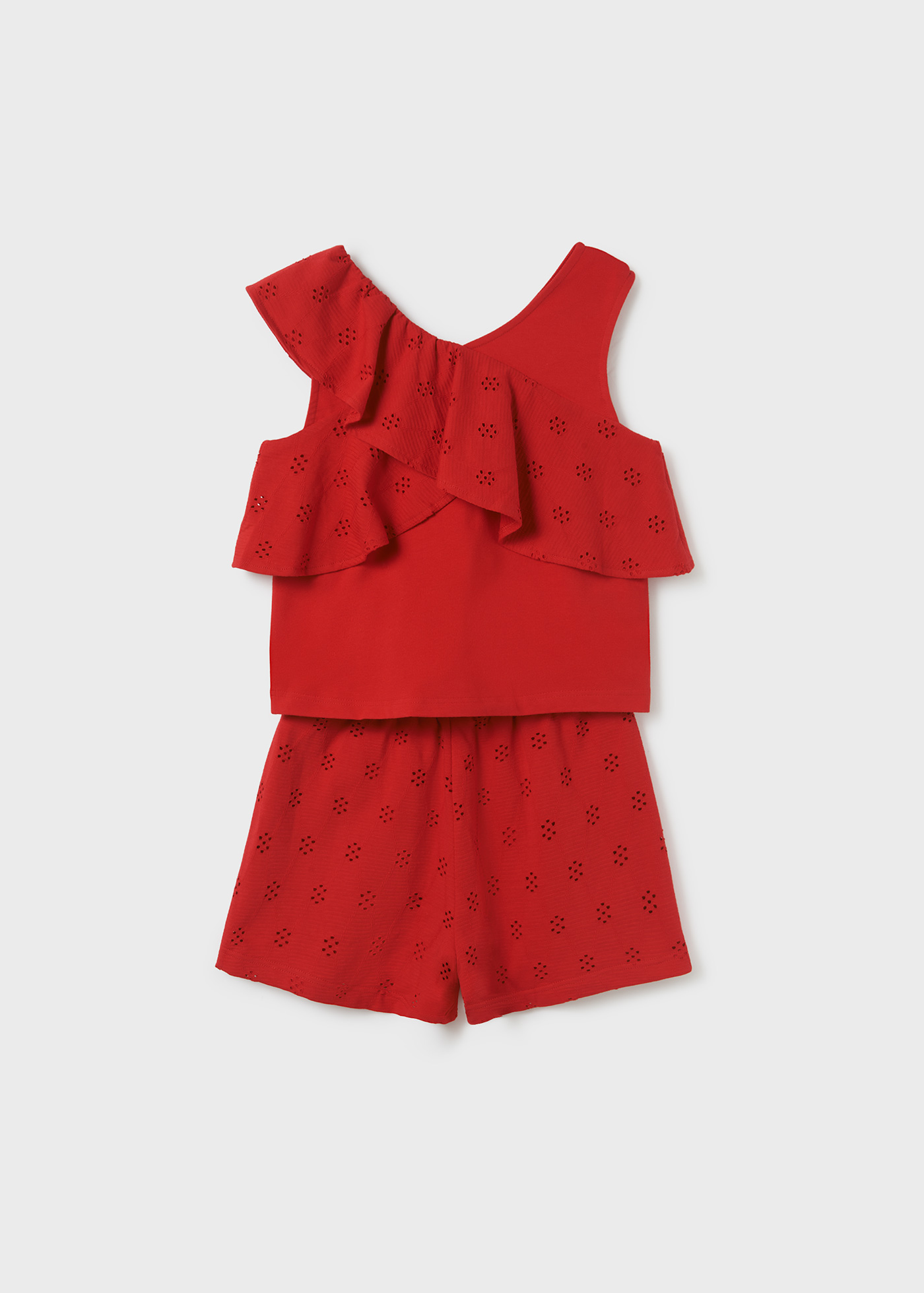 Conjunto de duas peças com blusa de algodão sustentável para meninas