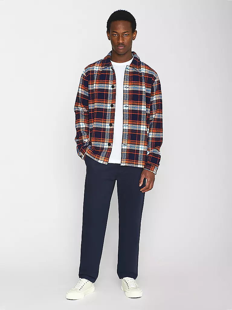 KNOWLEDGE COTTON APPAREL Flanell Overshirt Regular Fit orange