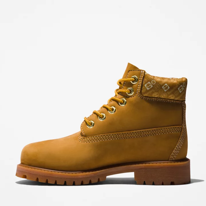 Bota Timberland Premium de 6 polegadas para jovens na cor amarela