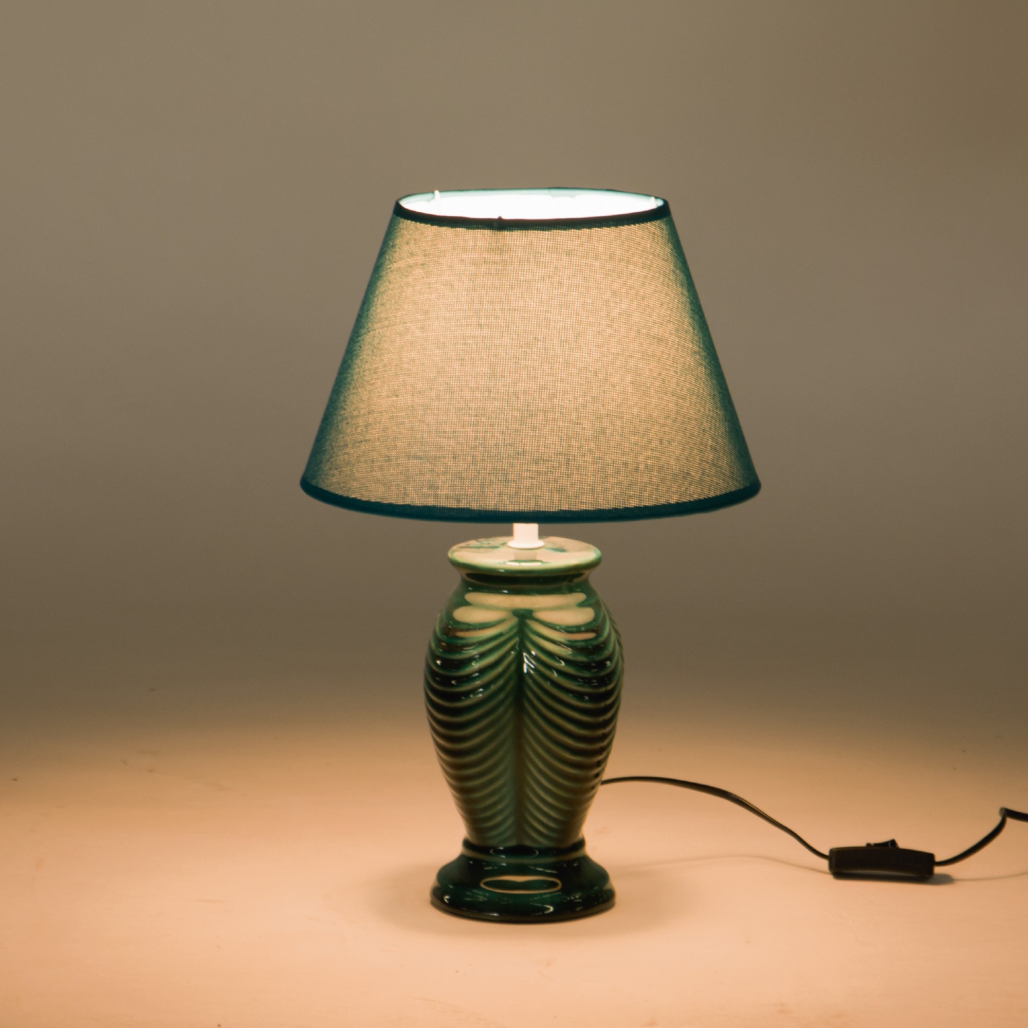 Tischlampe 'Gamprin', blau, Ø 25 cm, H 39 cm von fischer's lagerhaus