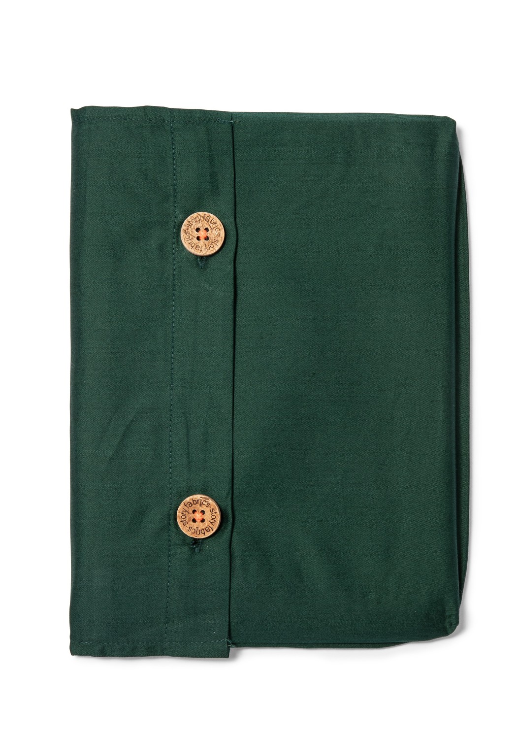 Storyfabrics Kissenbezug mit Kokosknöpfen Satin Dunkelgrün