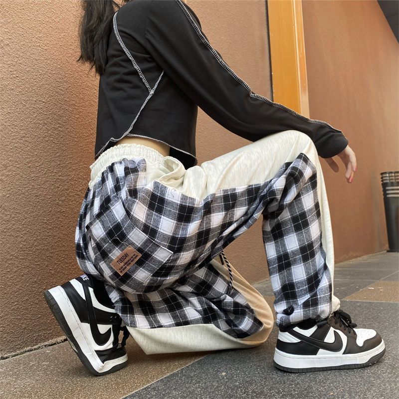 Everose - Geruite joggingbroek