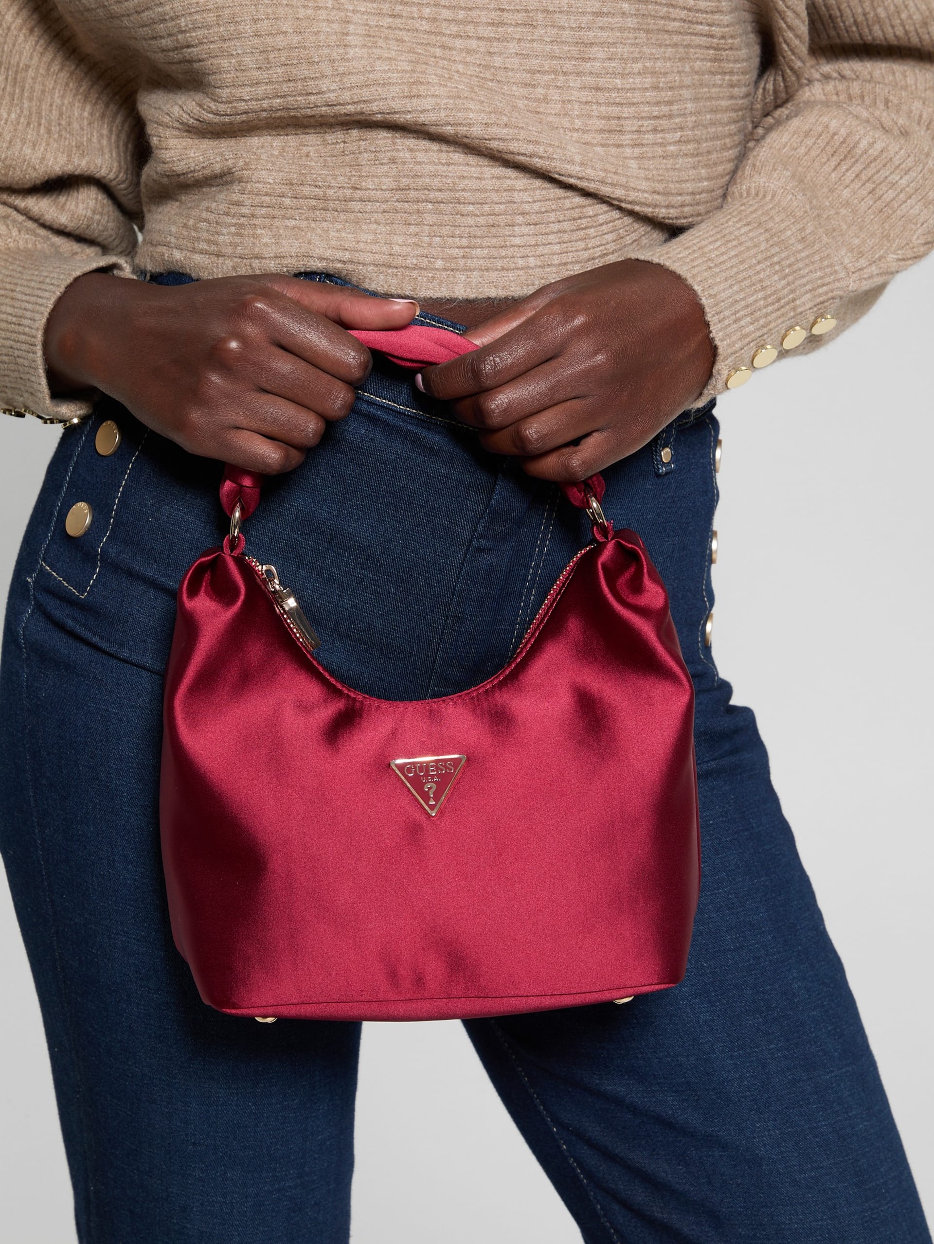 Bolsa Hobo Velina de Cetim