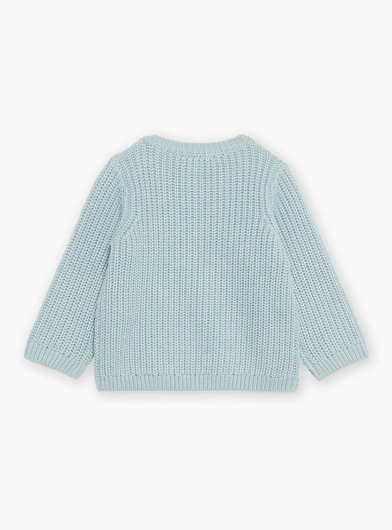 Pull bleu-gris en tricot