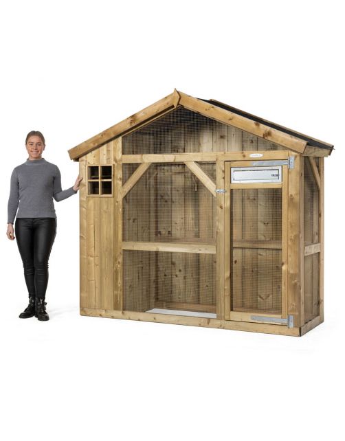 Voldux Volière S2 Links - Vogelverblijven - 215x70x185 cm Naturel