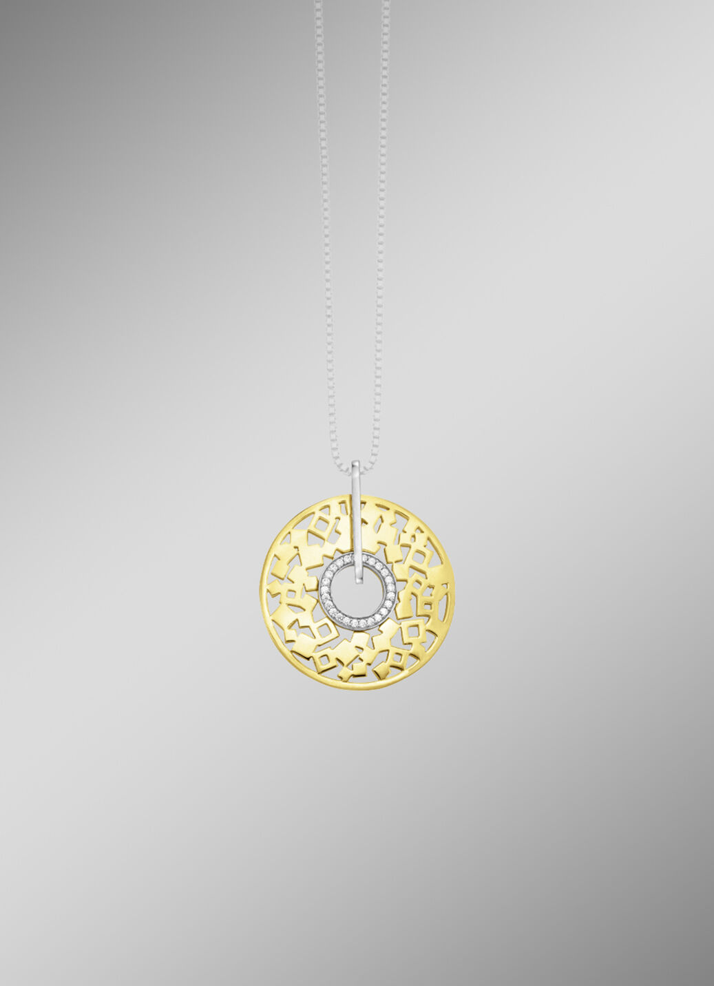 Schicker Anhänger in Bicolor mit Zirkonia