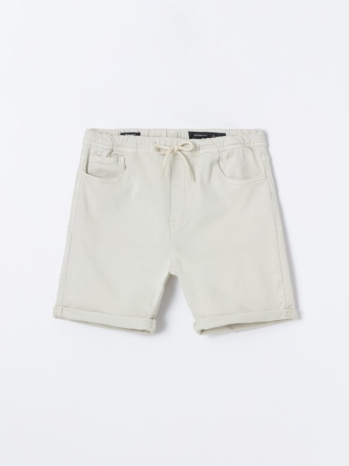 Bermuda jogger jeans - Baunilha