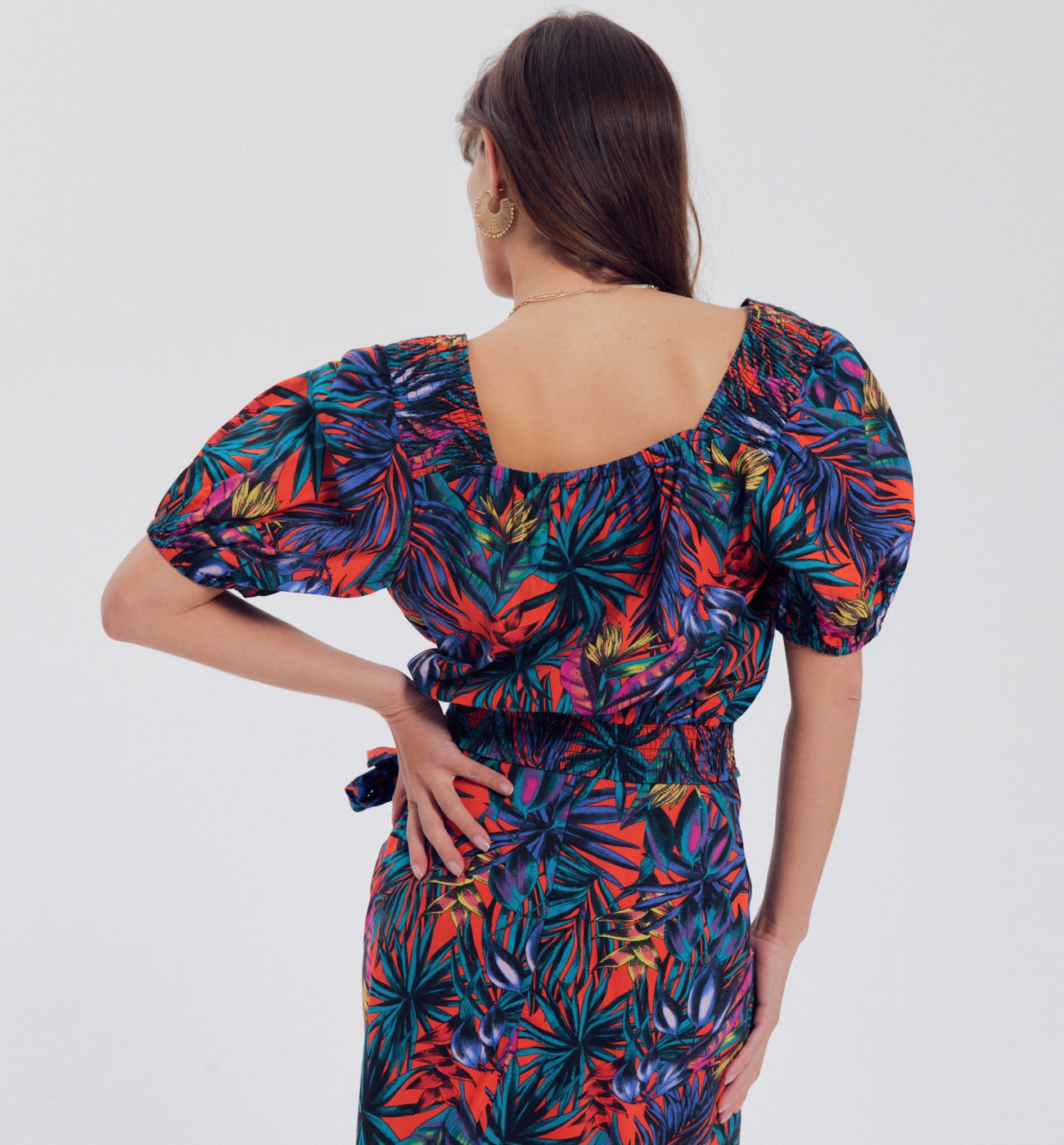 Blouse à manches ballon DIMB - Imprimé multicolore