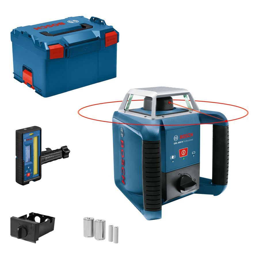 Bosch Professional GRL 400 H Rotatielaser Rood   Laserontvanger LR 45 in L-Boxx - 0601061805
