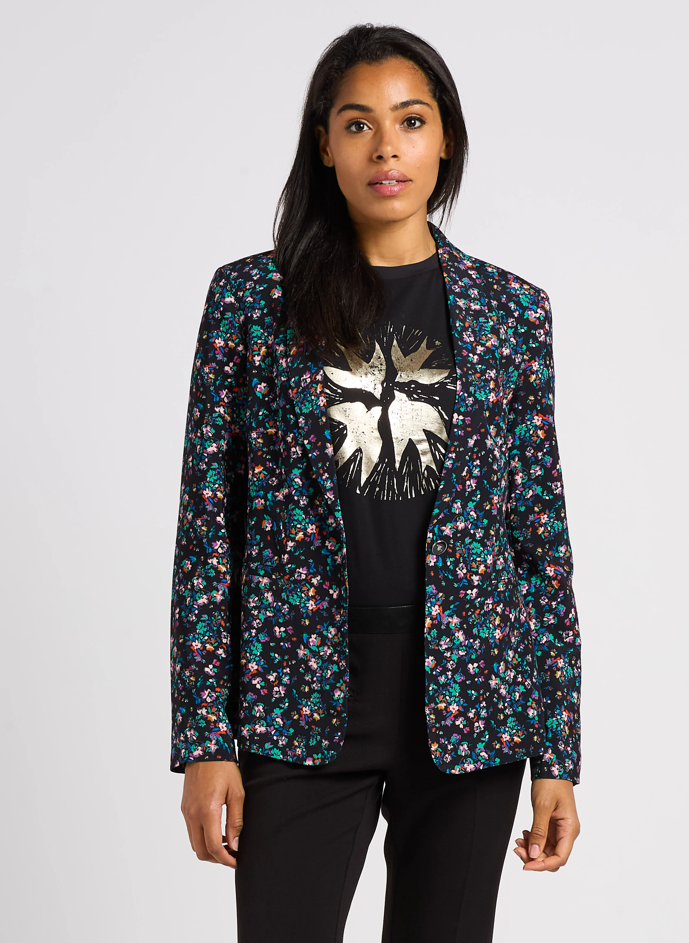 VESELY - Veste de tailleur ajustée à col châle | Noir