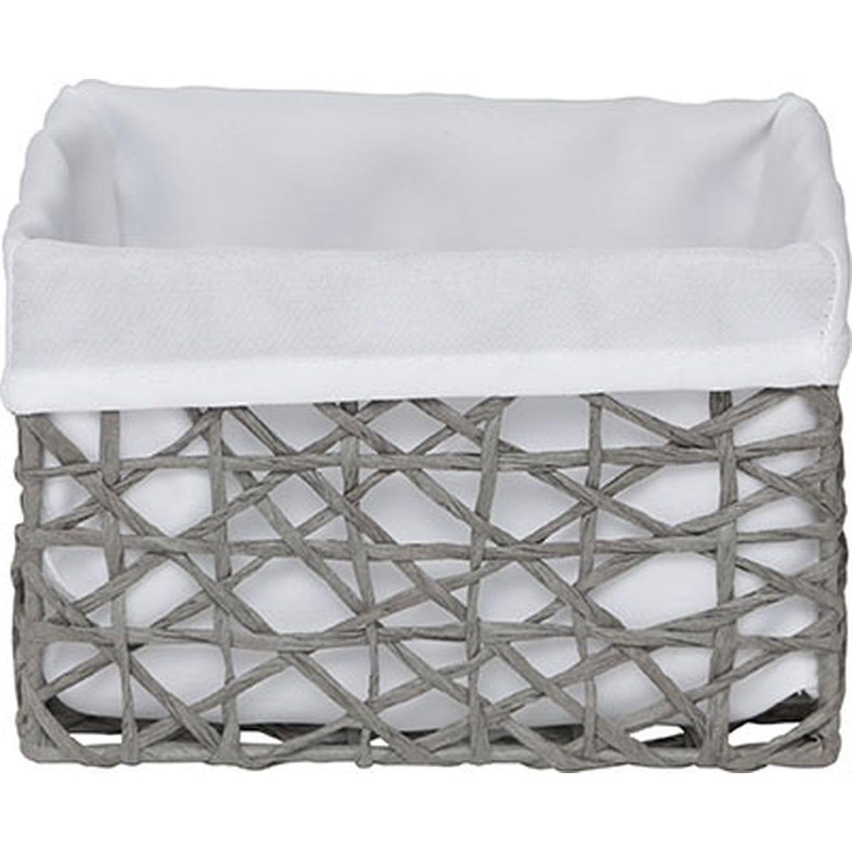 PANIER GM PAPIER GRIS TISSU CREME