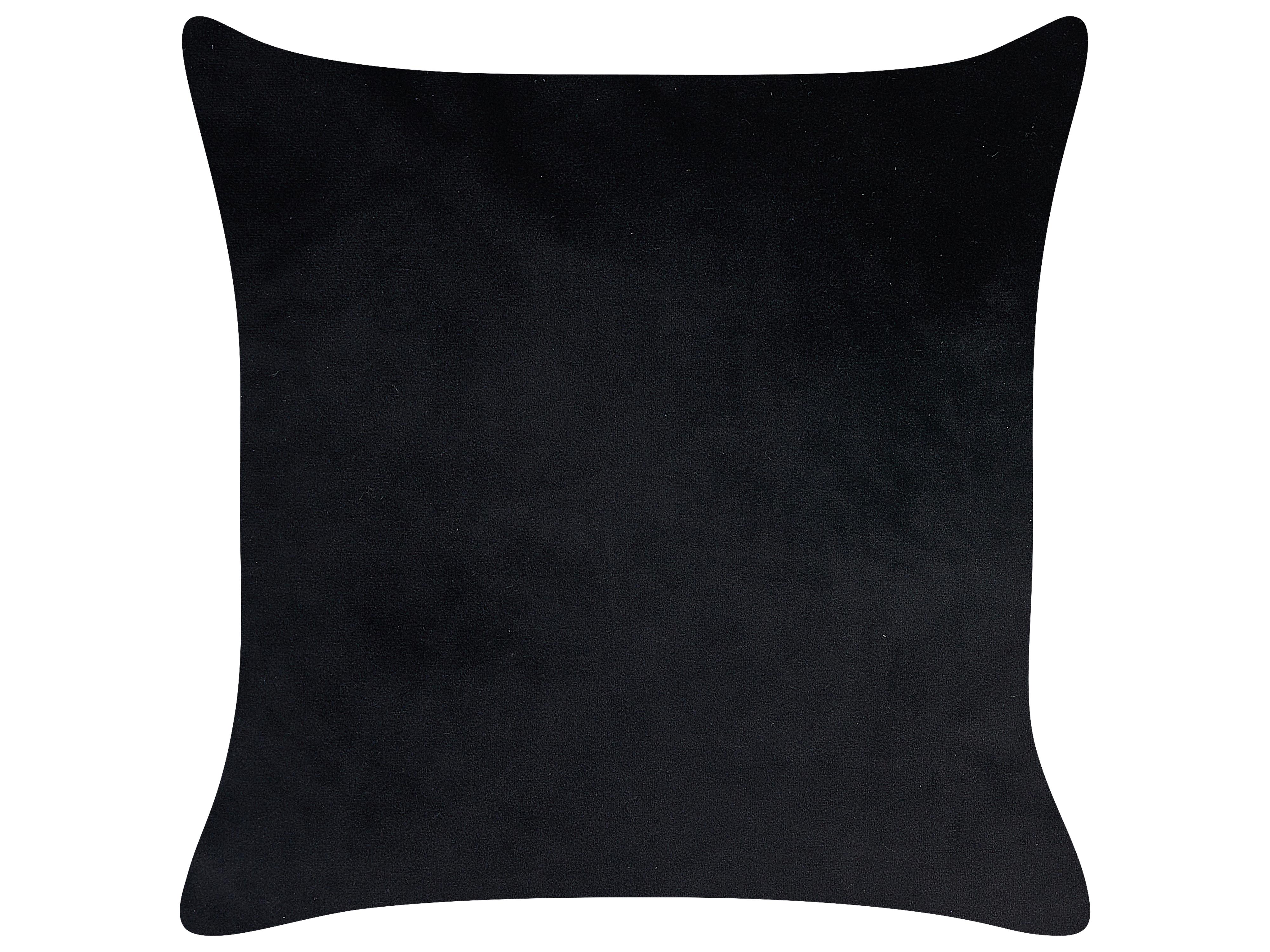 Set van 2 sierkussens TALINUM Fluweel 45 x 45 cm Zwart dierenprint