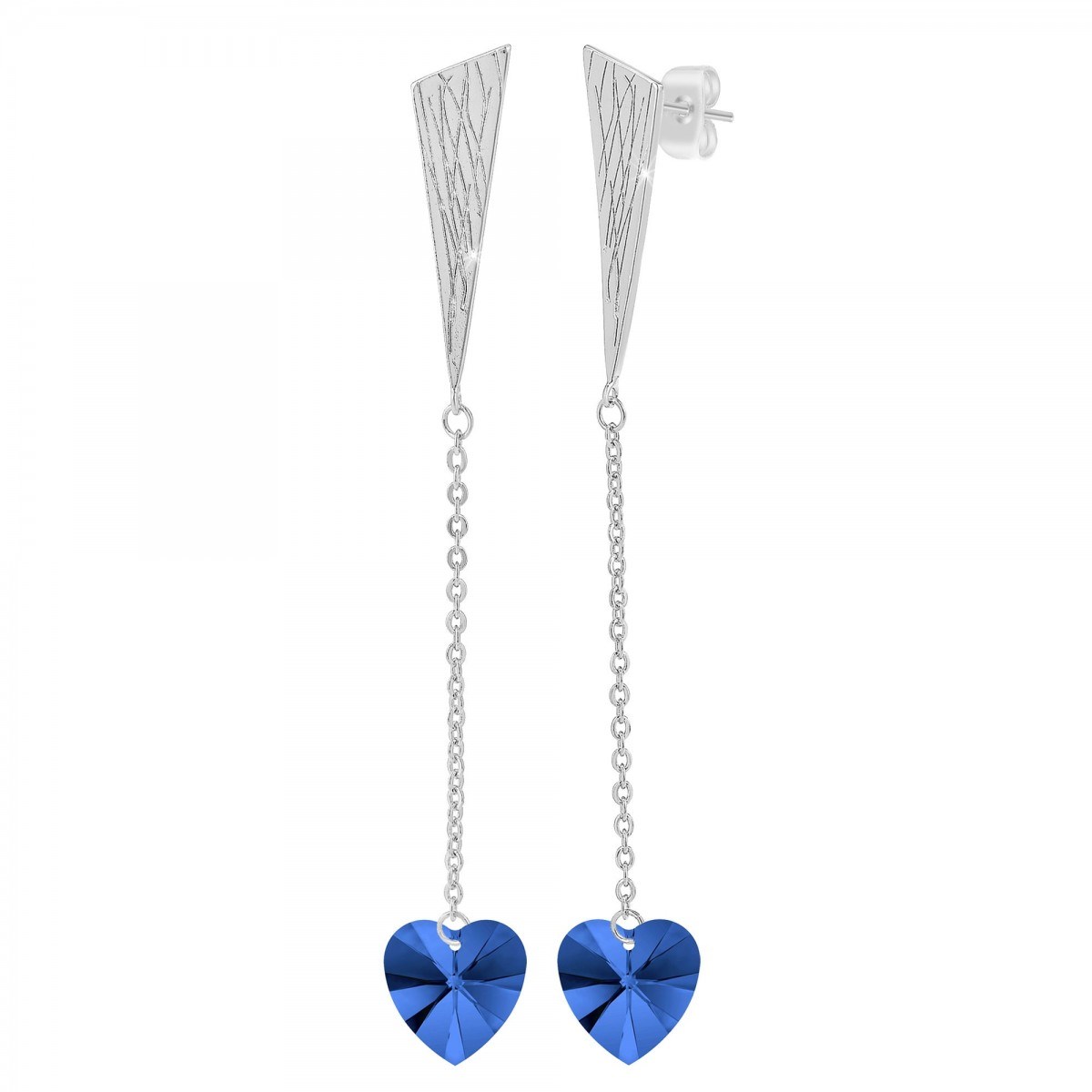 Boucles d'oreilles coeur SC Crystal ornées de Cristaux scintillants