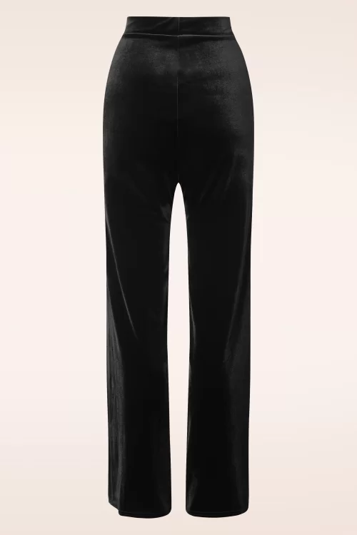 Vintage Chic for Topvintage Cozy fluwelen broek in zwart