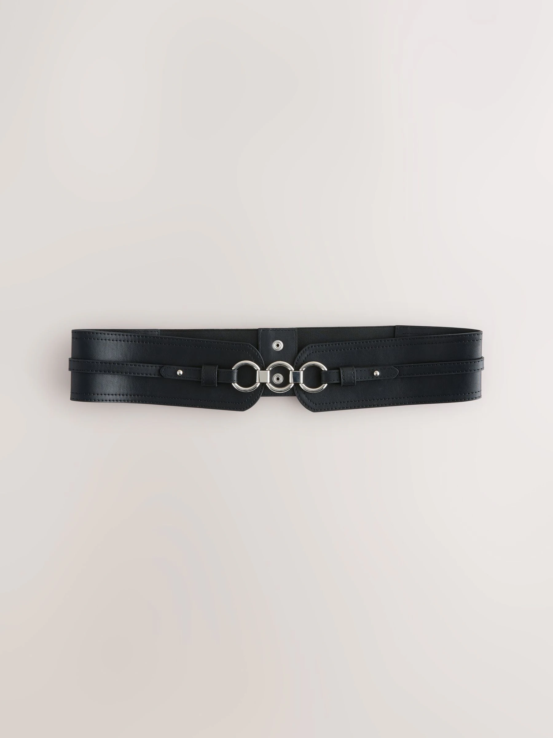 Zwart - Brede riem in korsetstijl