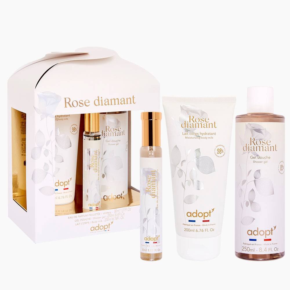 Rose Diamant - Coffret chalet eau de parfum 30 ml + gel douche 250 ml + lait corps 200 ml