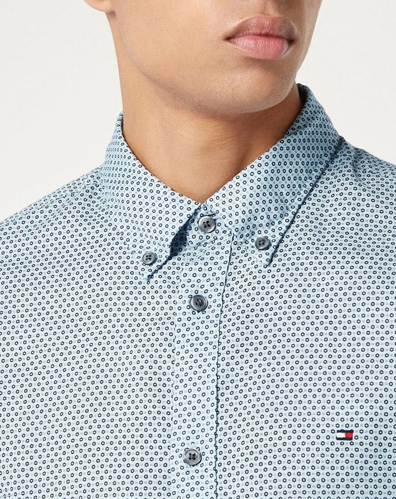 Tommy Hilfiger Chemise Slim Oxford imprimée bleue