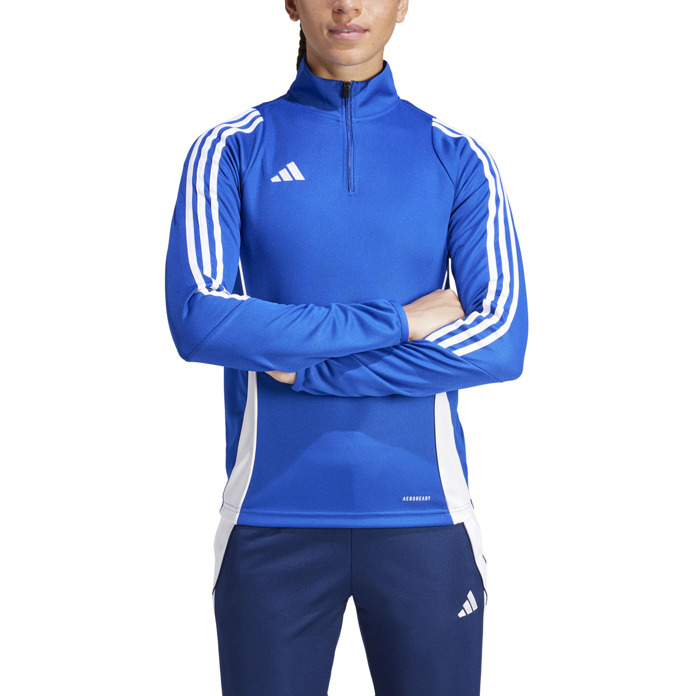 Adidas Tiro 24 Trainingstrui 1/4-Zip Dames Blauw Wit