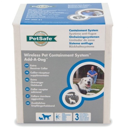 Coleira receptora para cães, vermelha e preta.
