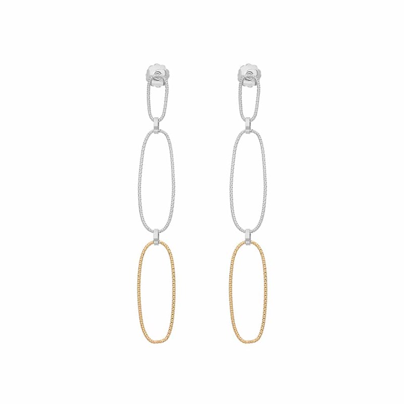Boucles D'oreilles Argent Rhodié Doré Diamanté Muriella
