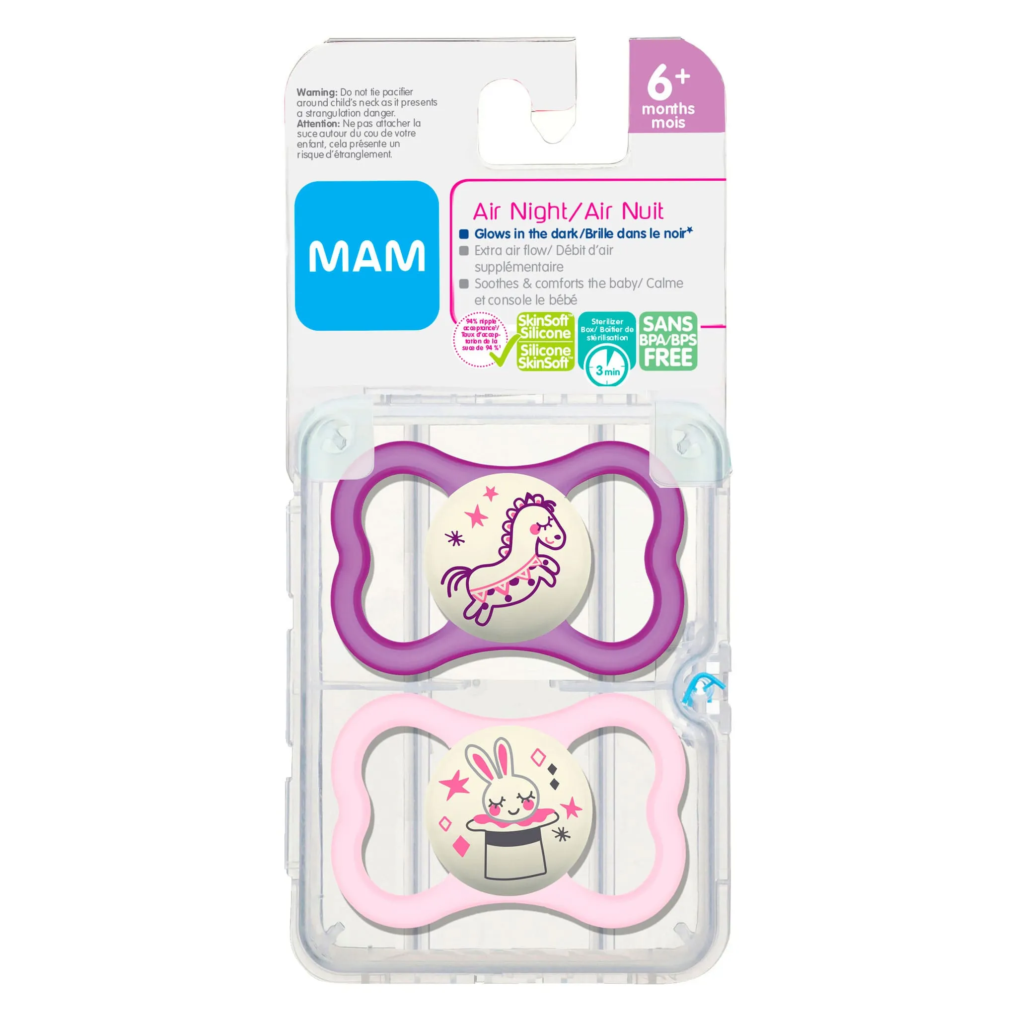 Mam Baby Suce Orthodontique AirNight 6+mois Paquet de 2