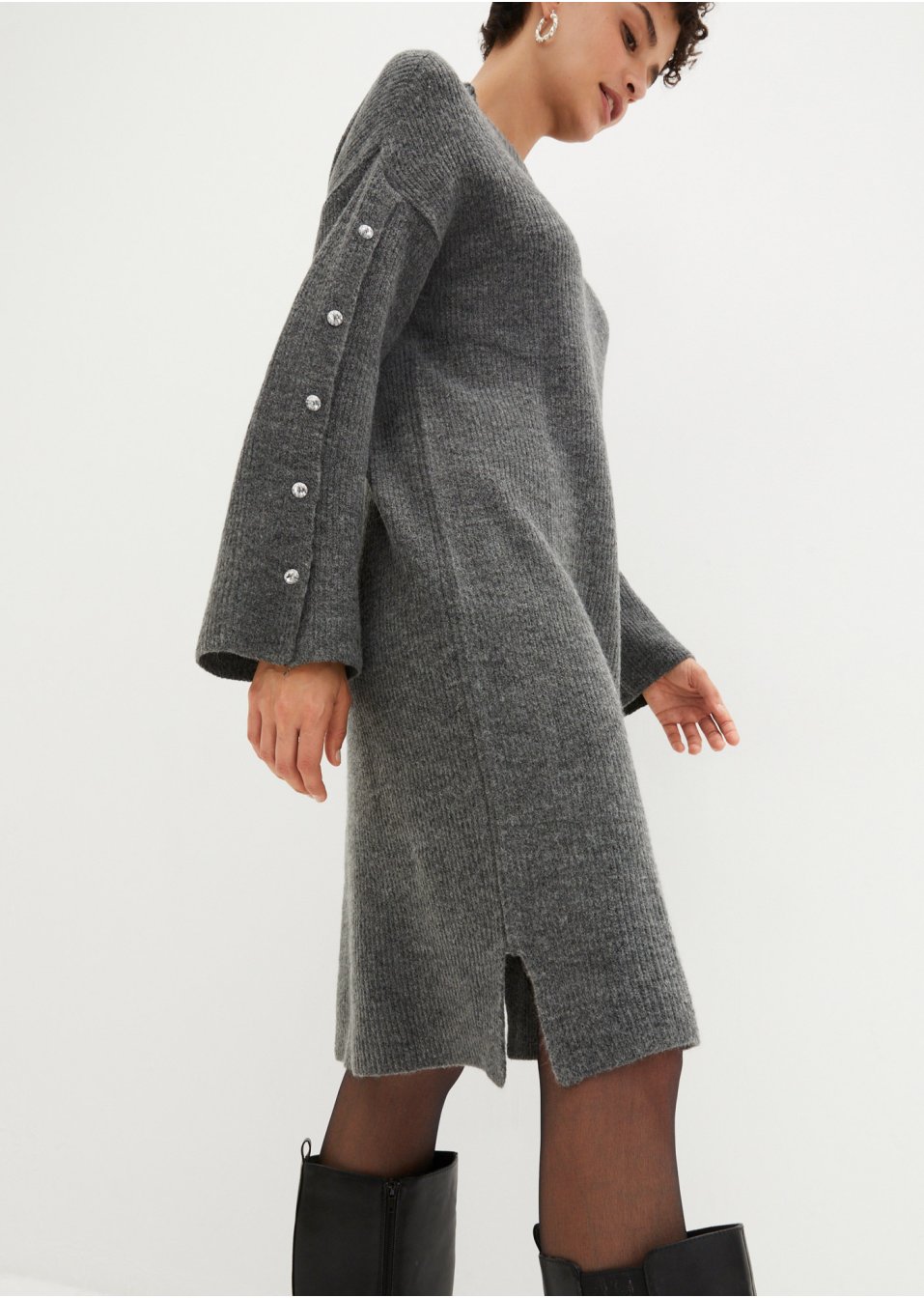 Robe en maille avec manches raffinées