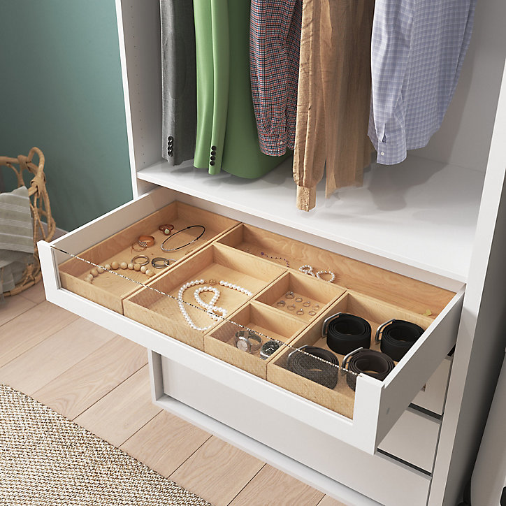 Dressing d'angle avec tiroirs et portes chaussures blanc GoodHome Atomia H. 225 x L. 250 x P. 58 cm