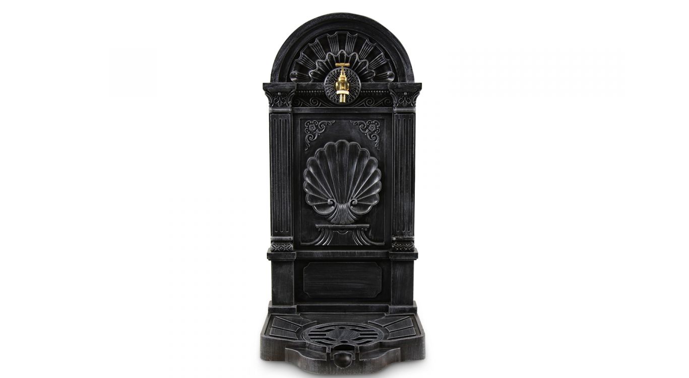 Fontaine de jardin aluminium gris 39x33x82.5cm