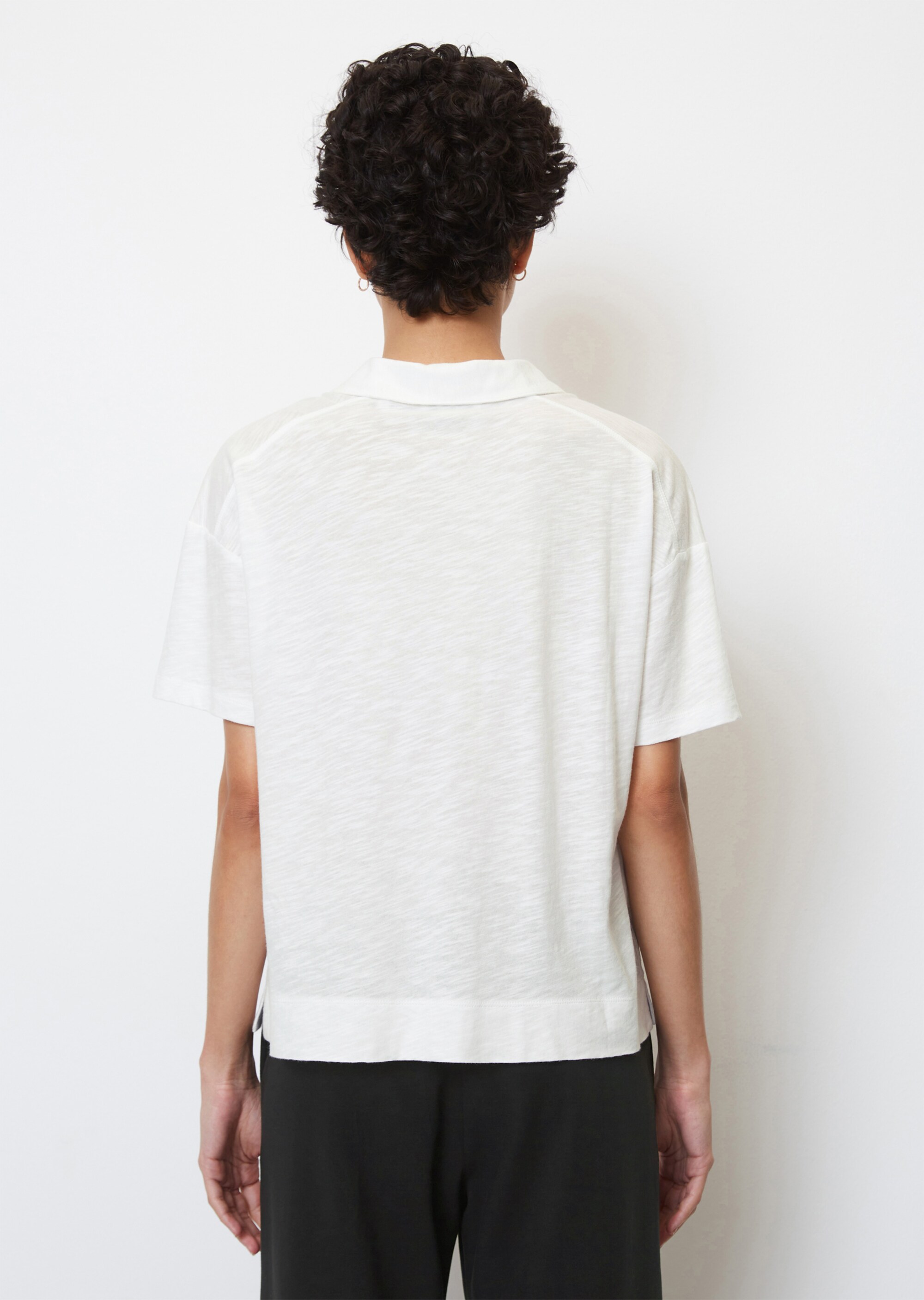 Slub-Jersey-Poloshirtaus Baumwolle-Viskose-Mix