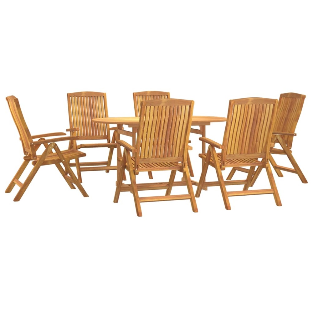 Ensemble à dîner de jardin 7 pcs bois de teck solide