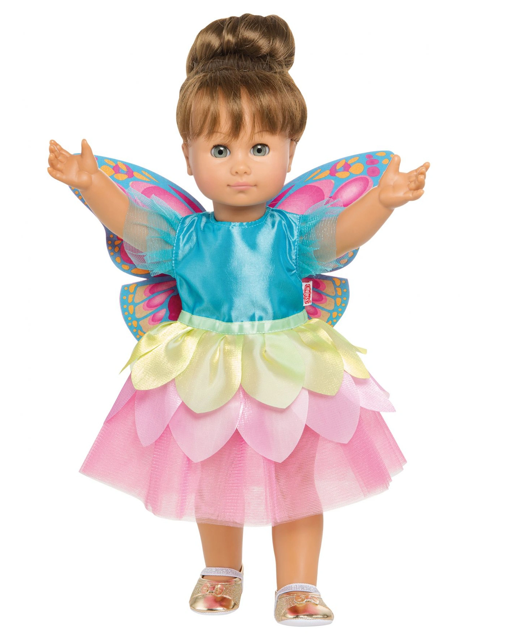 Puppenkleidung FEENKLEID SCHMETTERLING (28-35cm) in bunt