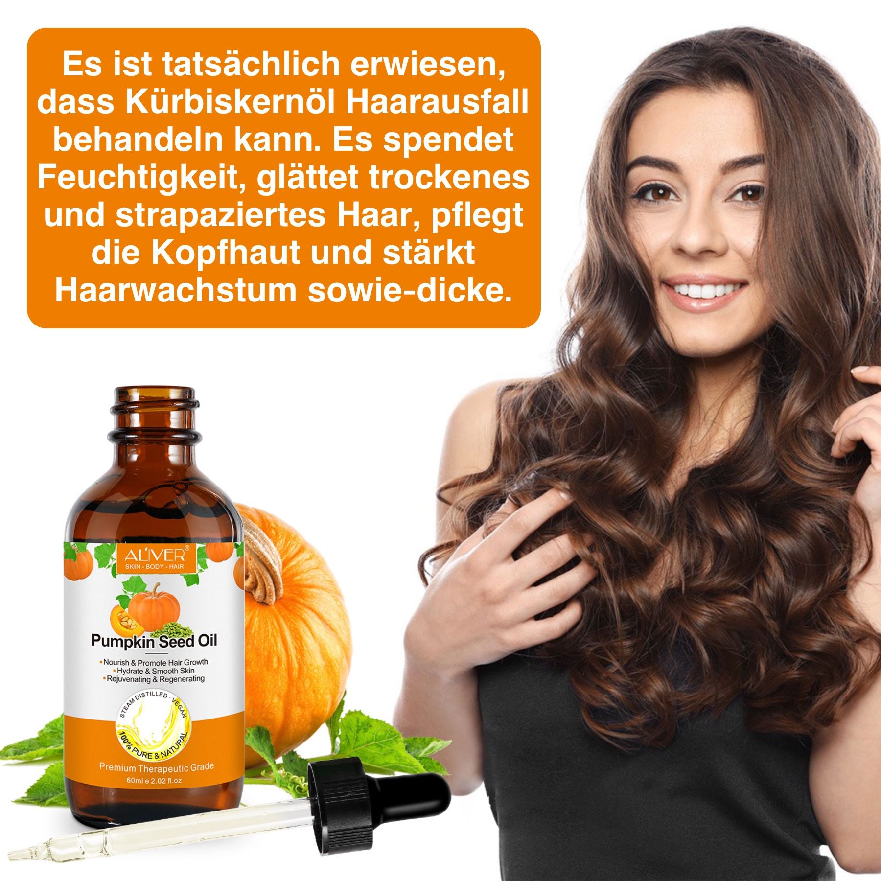 ALIVER Kürbiskernöl Haaröl für Haarwachstum