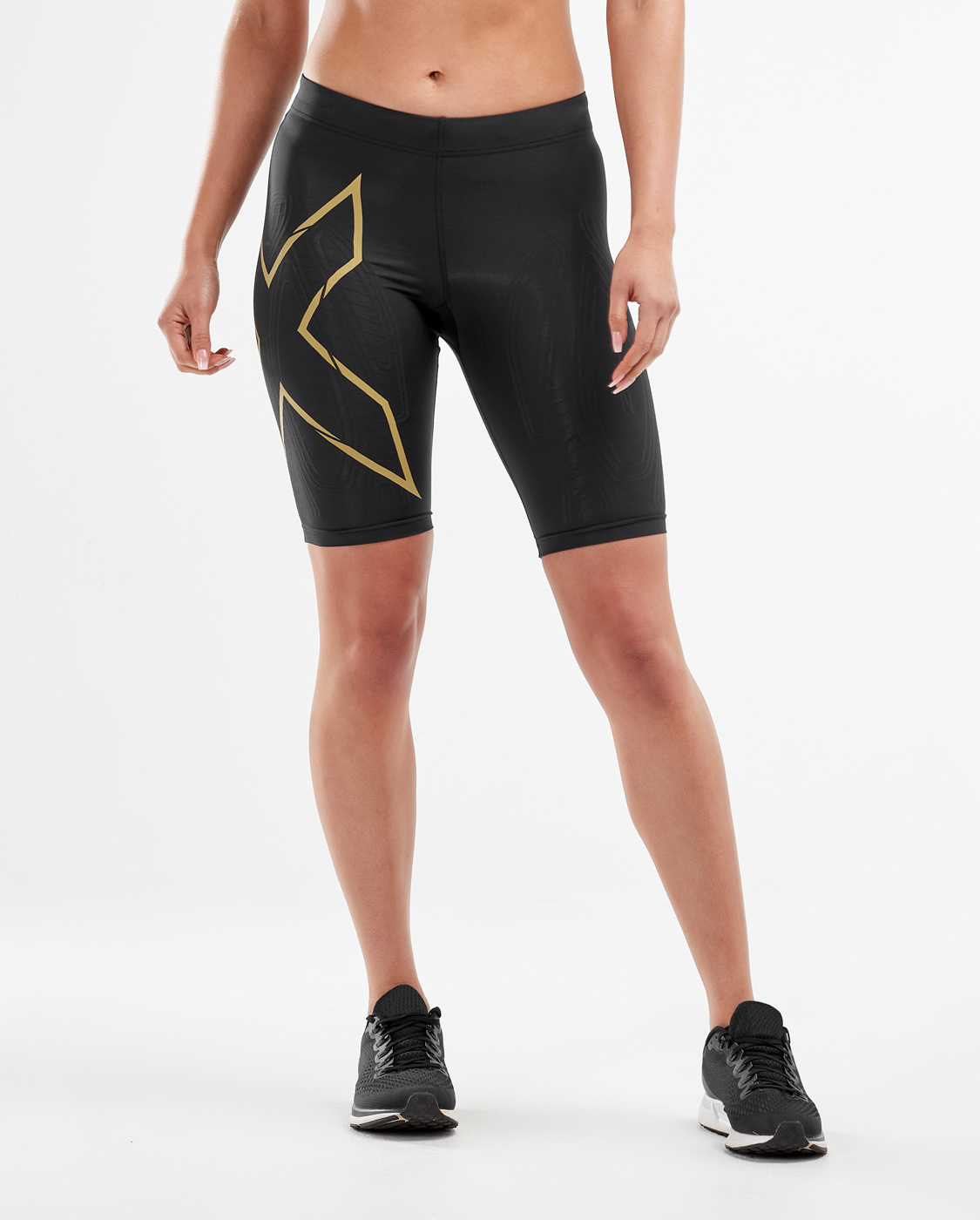 MCS Run Compression Shorts W BLK/GRF/Black/Gold Reflective