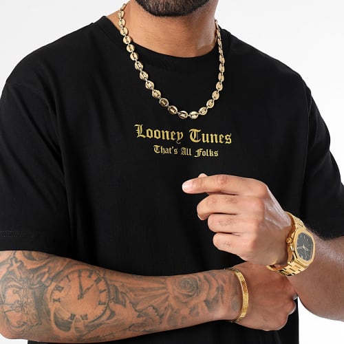 Tee Shirt Oversize Large Angry Bugs Bunny Noir Doré