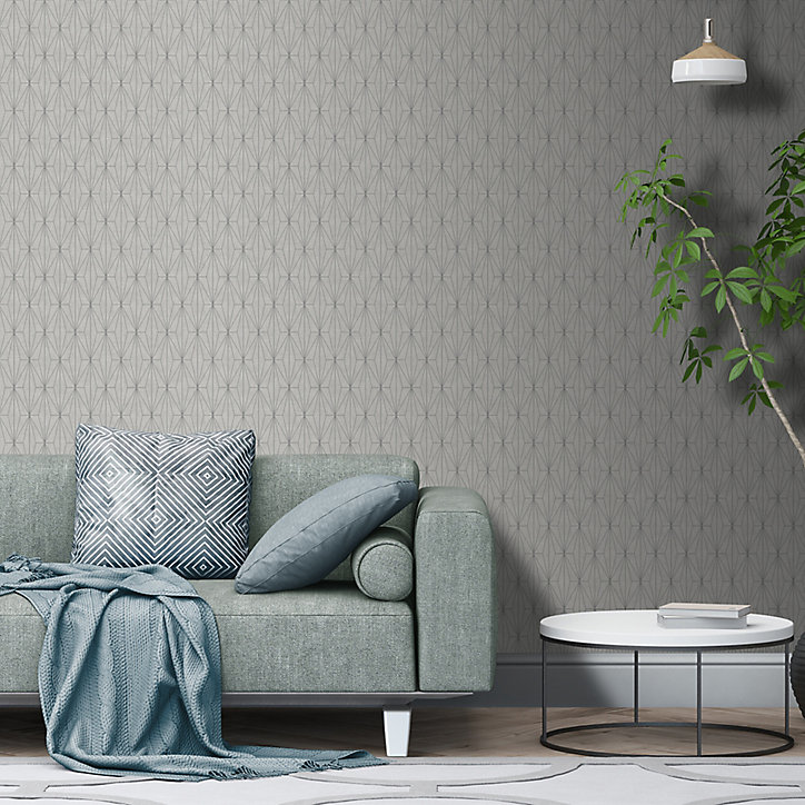 Papier peint Vinyle Intissé GoodHome Aytasi argent