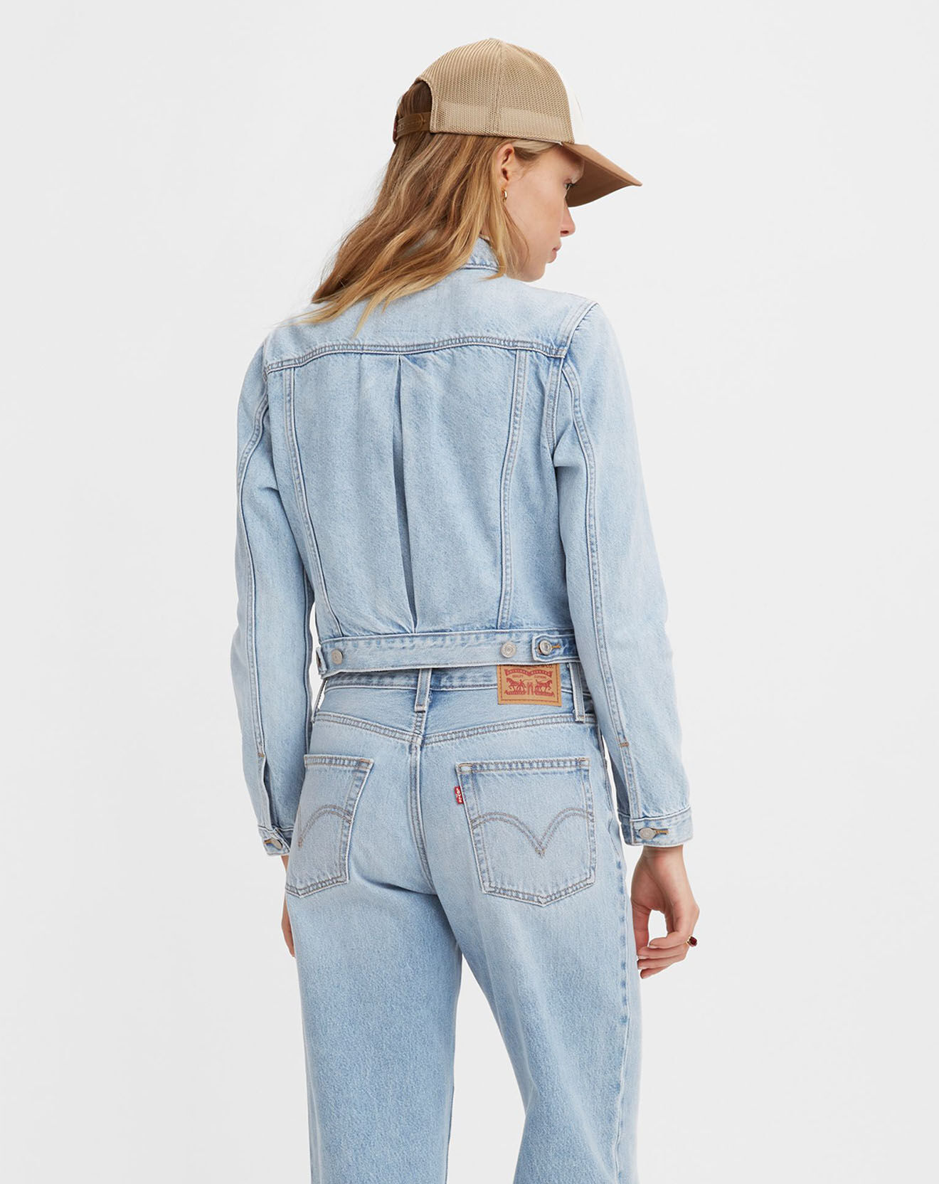 Levi's® Veste en Jean Crop Trucker bleu clair