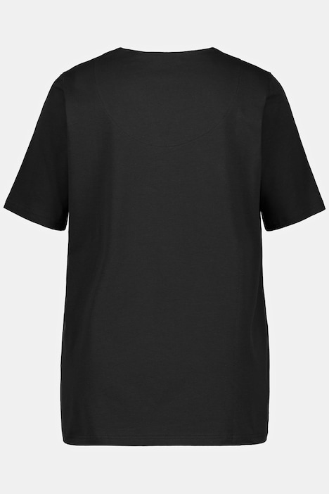 T-Shirt, A-Linie, Tunika-Ausschnitt, Halbarm