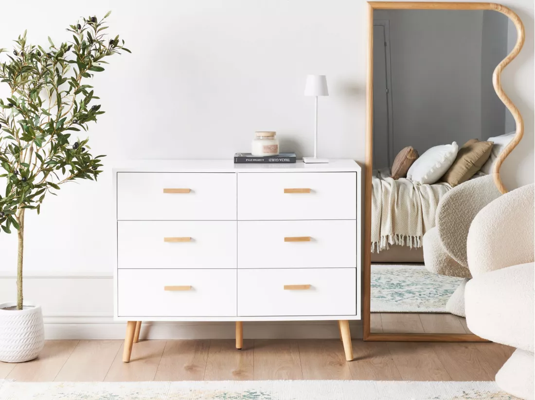 Commode à 6 tiroirs NEWARK 80 cm Blanc
