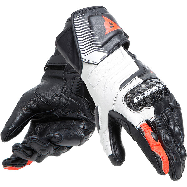 Dainese - Gants femme Carbon 4 Long Lady Noir / Blanc / Rouge fluo